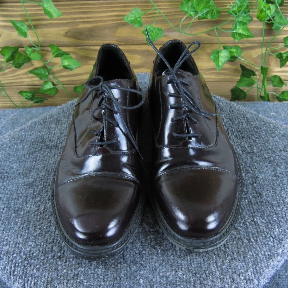 Bostonian Men's Strada Toe Cap Oxford Burgundy Patent Leather Size 9 Medium 2025